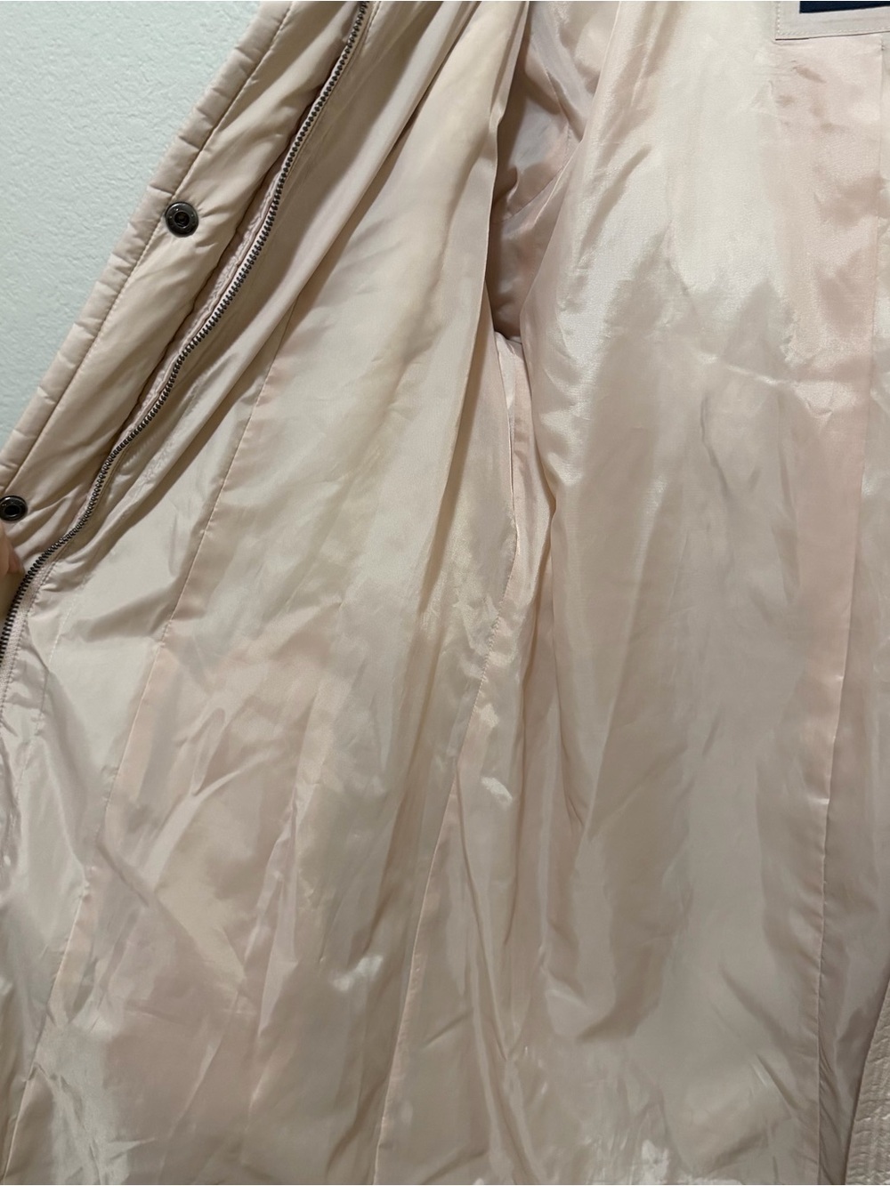 London Fog Blush Pink Faux Fur Collar Quilted Puffer Coat Estimated M/L - Picture 5 of 6